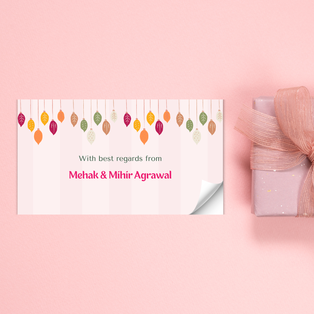 Aesthetic Pink Floral Personalised Gift Sticker
