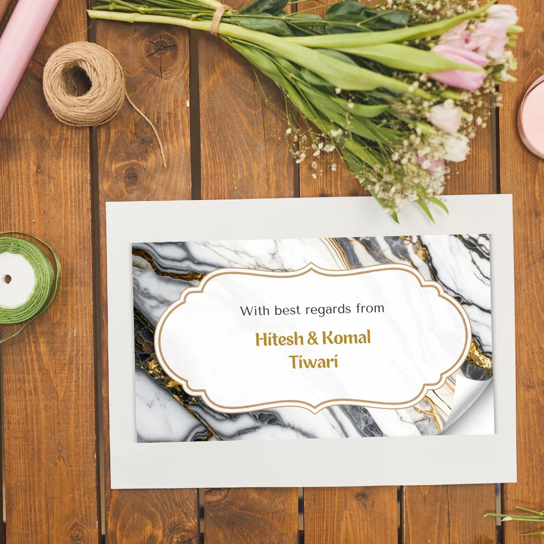 Marble Pattern Personalised Gift Sticker