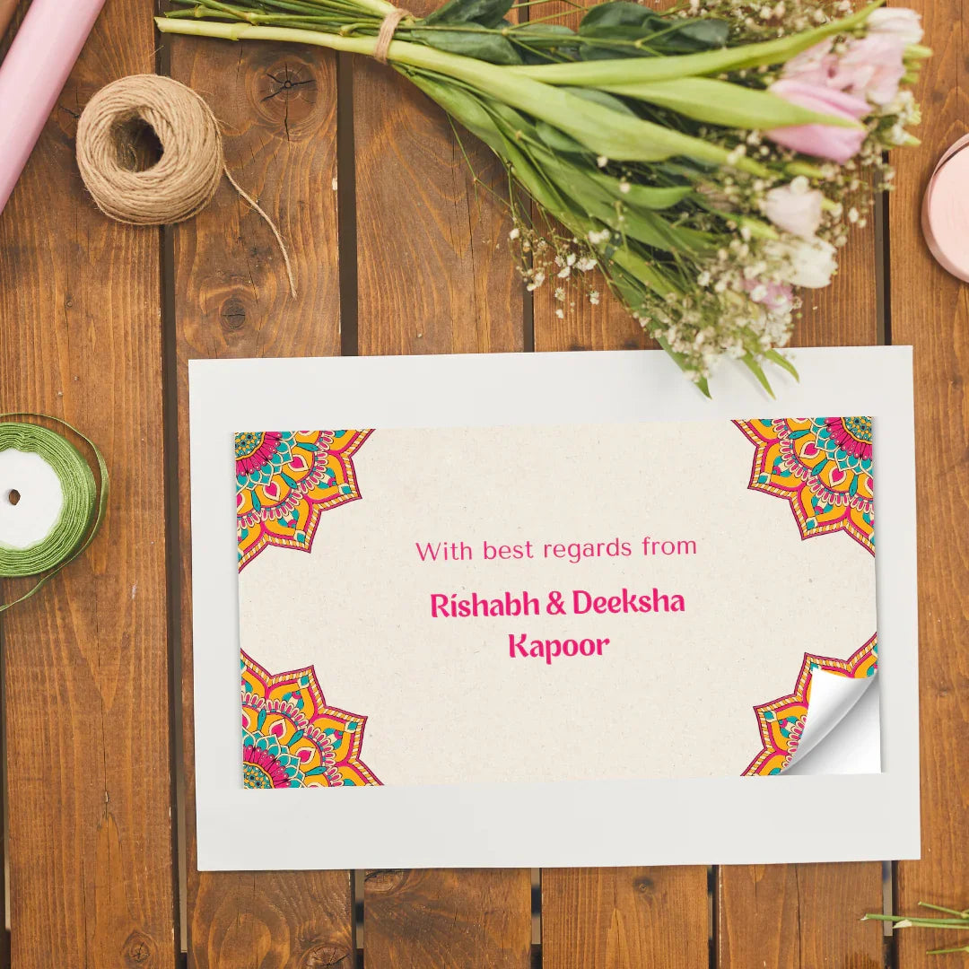 Elegant Mandala Theme Personalised Gift Sticker