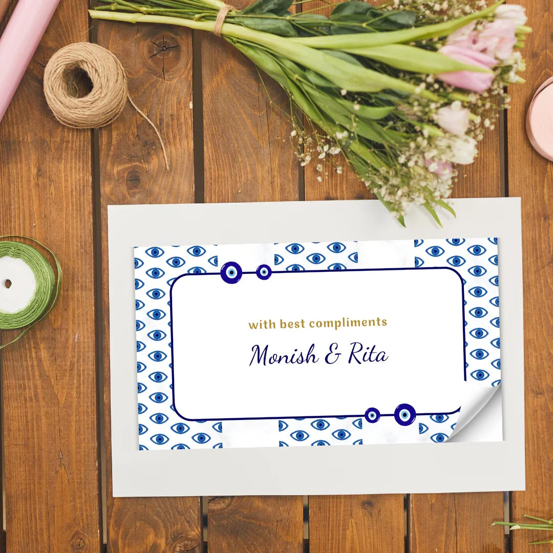 Evil Eye Theme Personalised Gift Sticker
