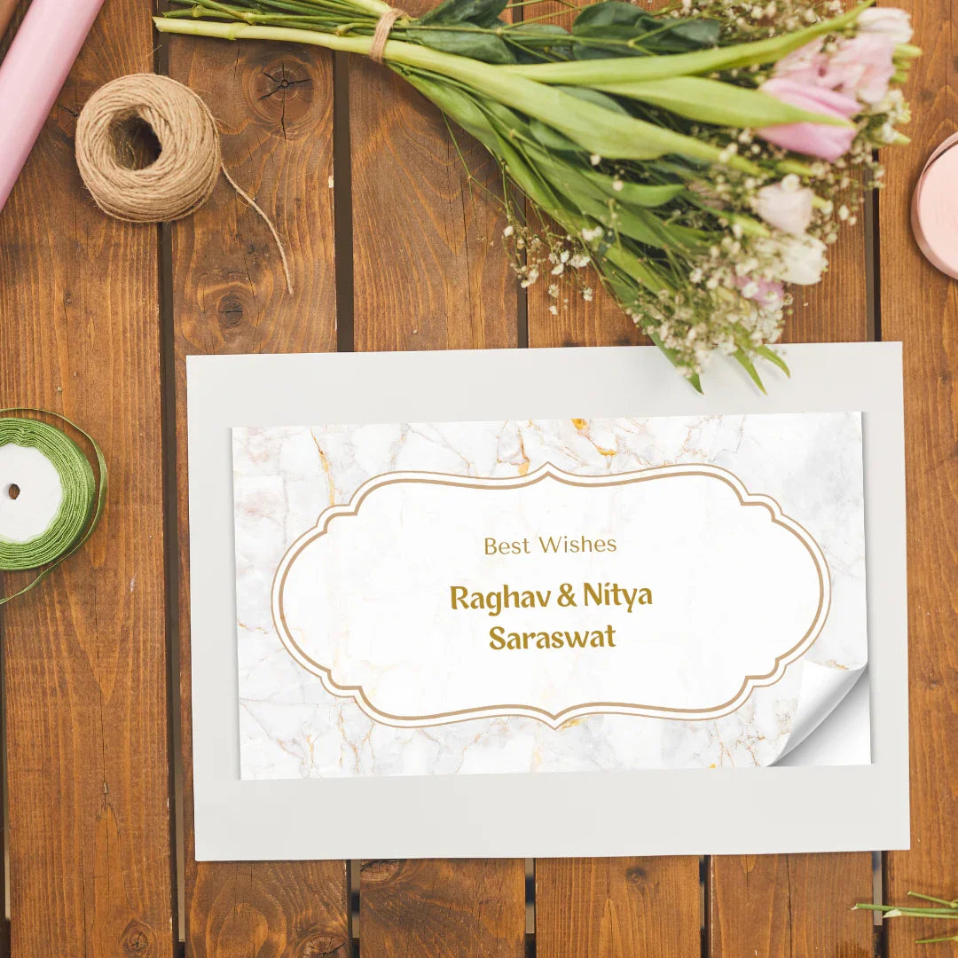 Golden Marble Theme Personalised Gift Sticker