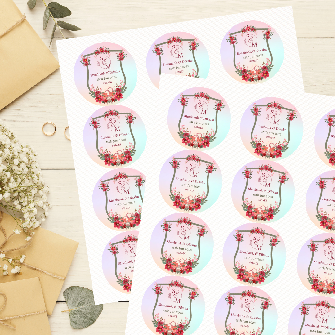 Pastel Watercolour Rainbow Wedding Sticker - LUXE