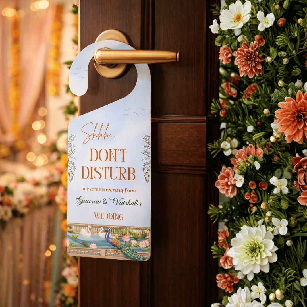 Wedding Room Door Dangler Sign | Do Not Disturb Door Hanger for Indian Weddings