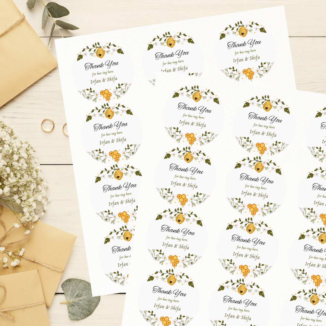 Honey Bee Baby Shower Sticker