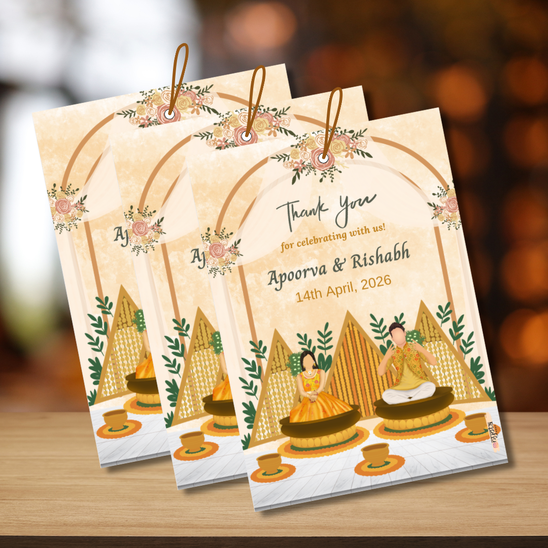 Elegant Haldi Thank You Gift Tag