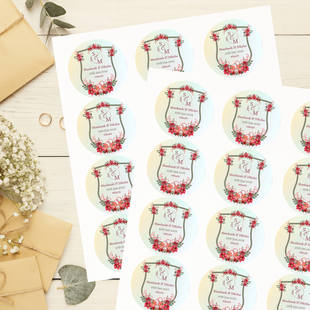 Pastel Watercolour Greenery Wedding Sticker - LUXE