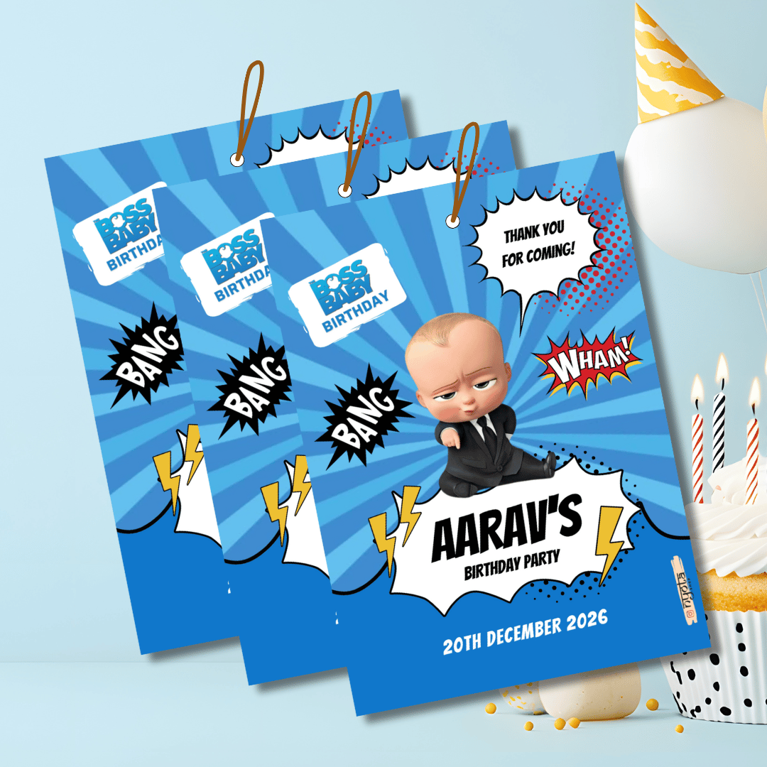 Baby Boss Birthday Thank You Tag