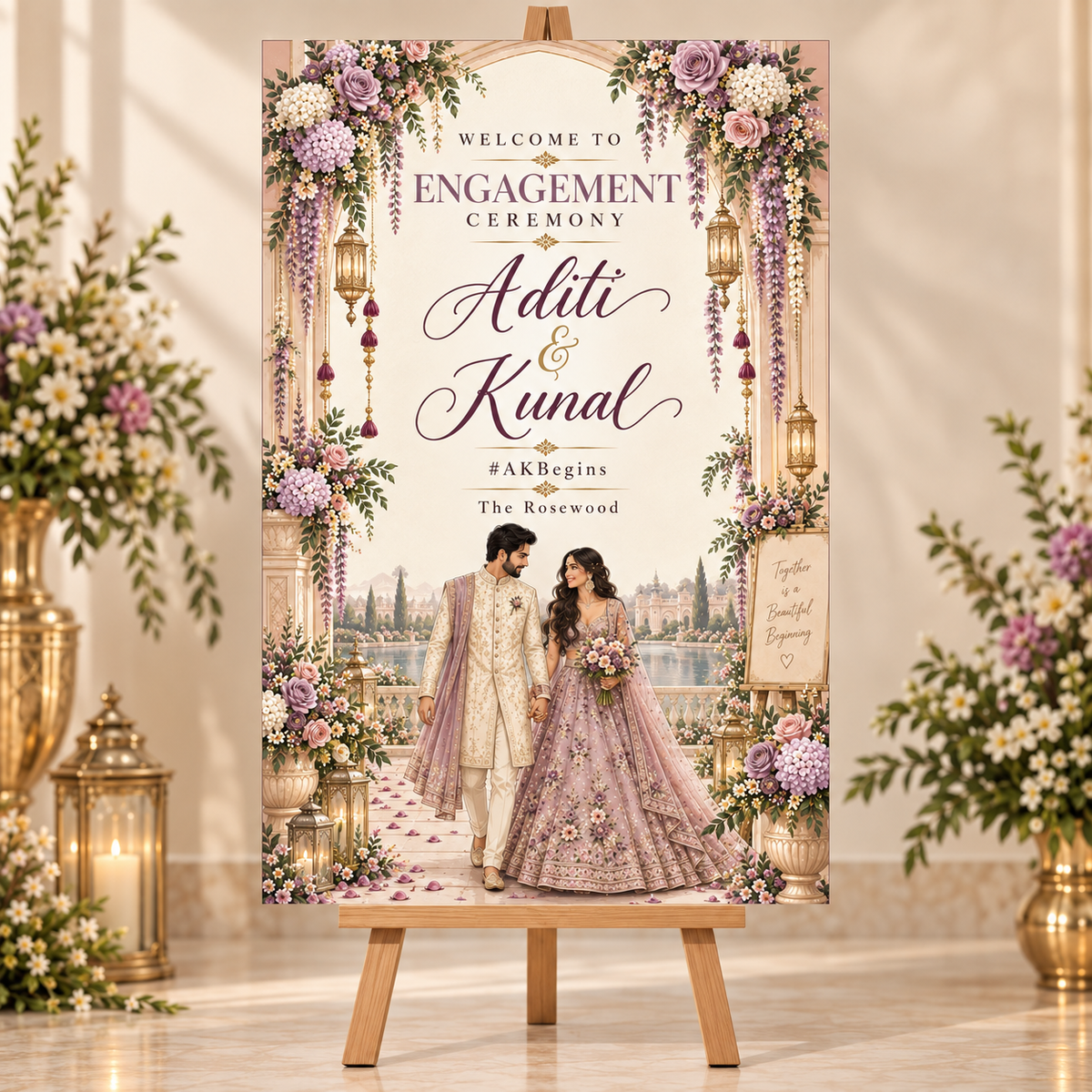 Lavender Engagement Welcome Sunboard
