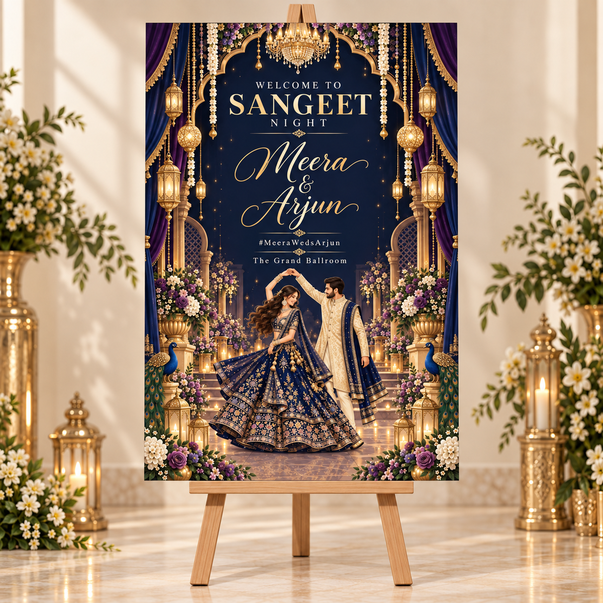 Royal Blue Sangeet Welcome Sunboard