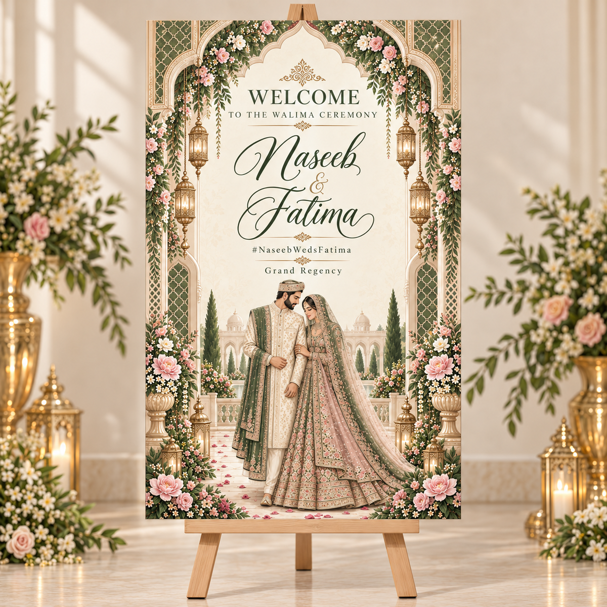 Elegant Walima Ceremony Welcome Sunboard