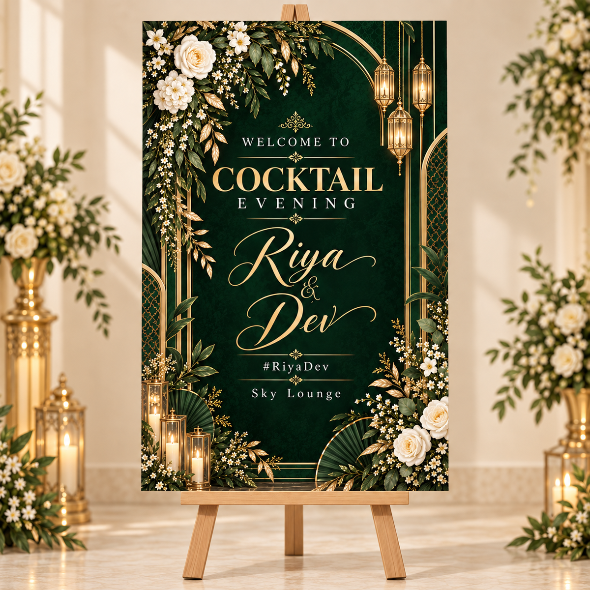 Emerald Green Cocktail Welcome Sunboard