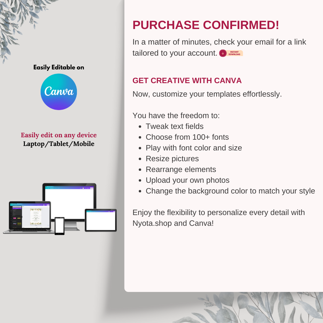 Electronic Wedding Invite, Digital Download