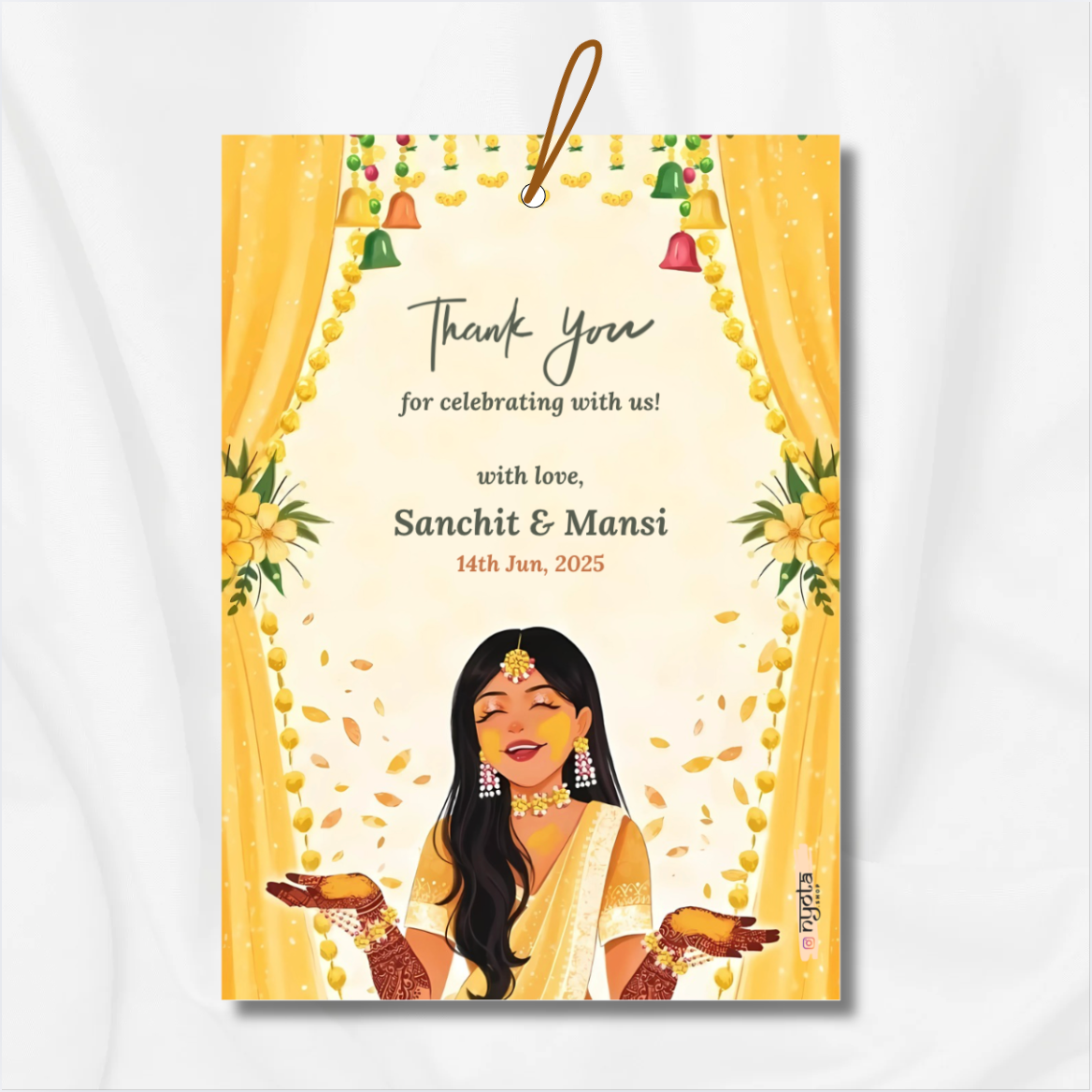 Bridal Haldi Thank You Gift Tag