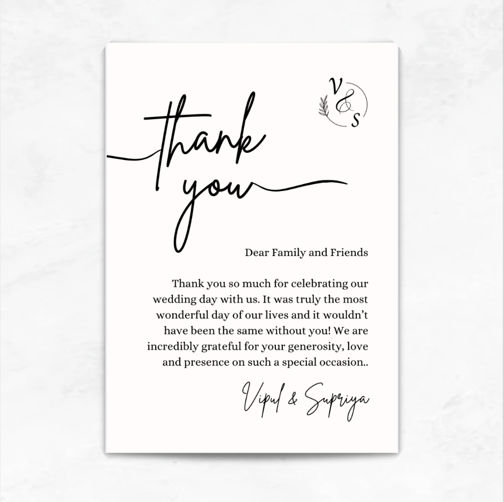 Aesthetic Monotone Thank You Gift Card