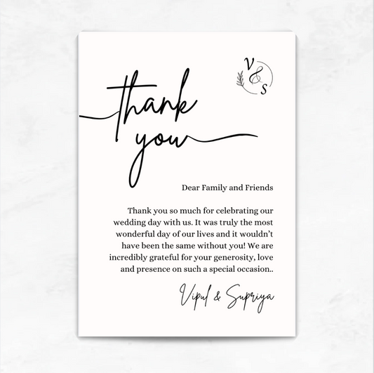 Aesthetic Monotone Thank You Gift Card