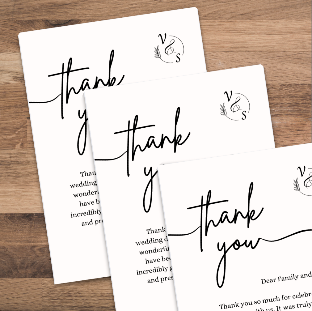 Aesthetic Monotone Thank You Gift Card