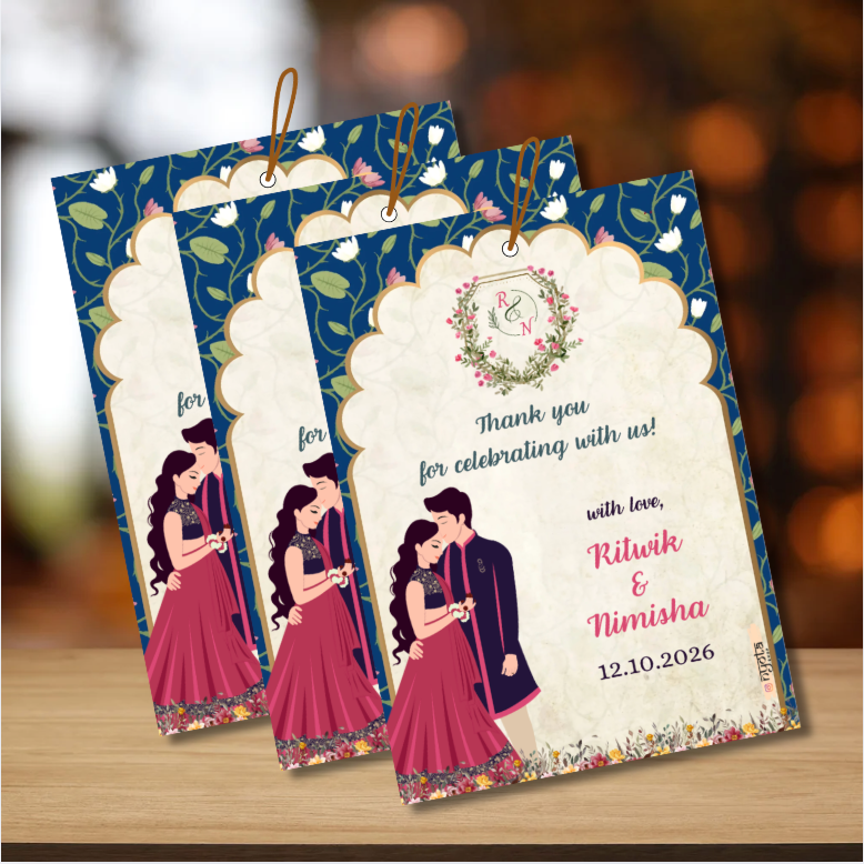 Printed Indian Wedding Royal Thank You Tag