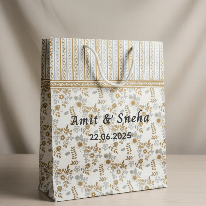 Drizzle Gold Customised Printed Paper Bag