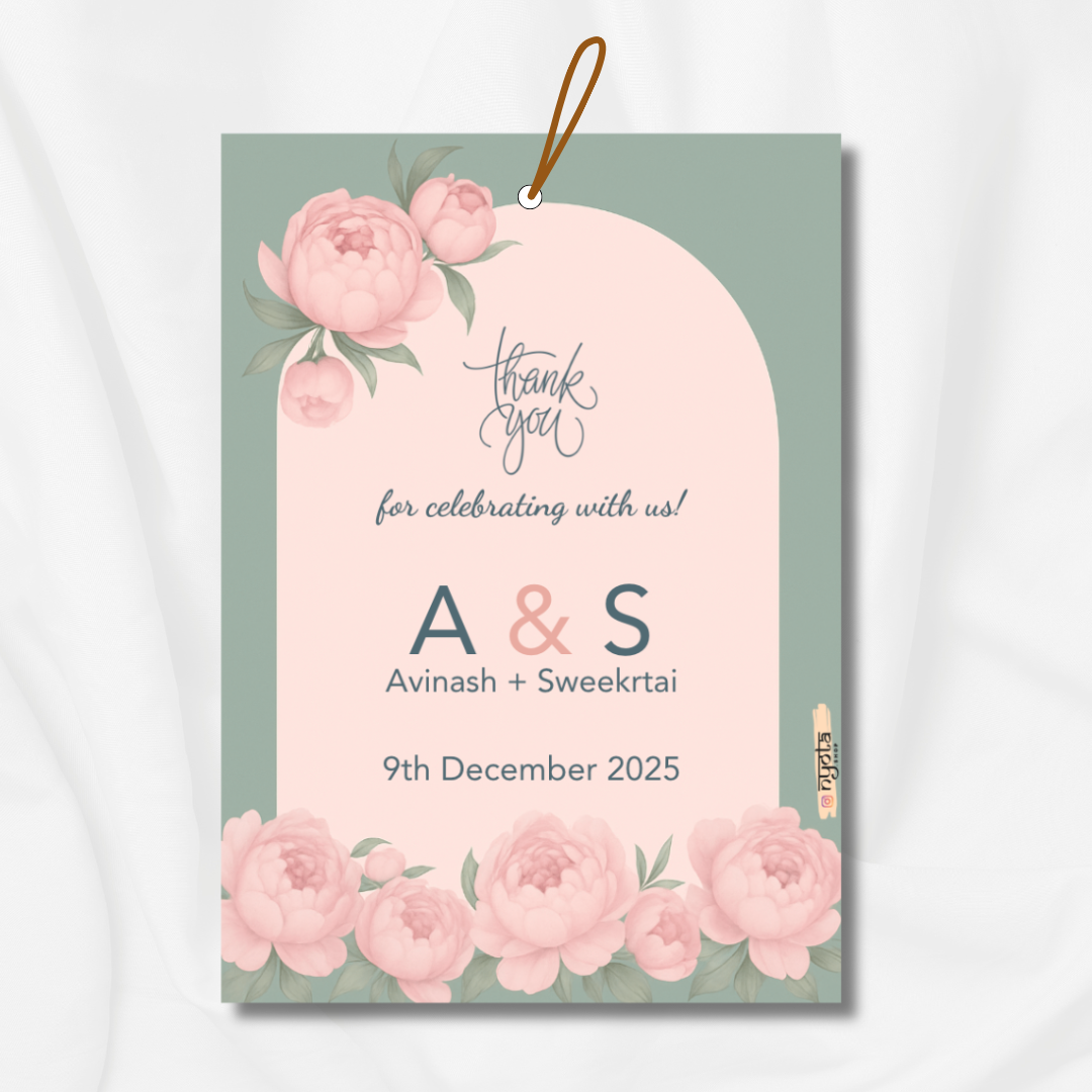Pastel Pink Green Thank You Gift Tag