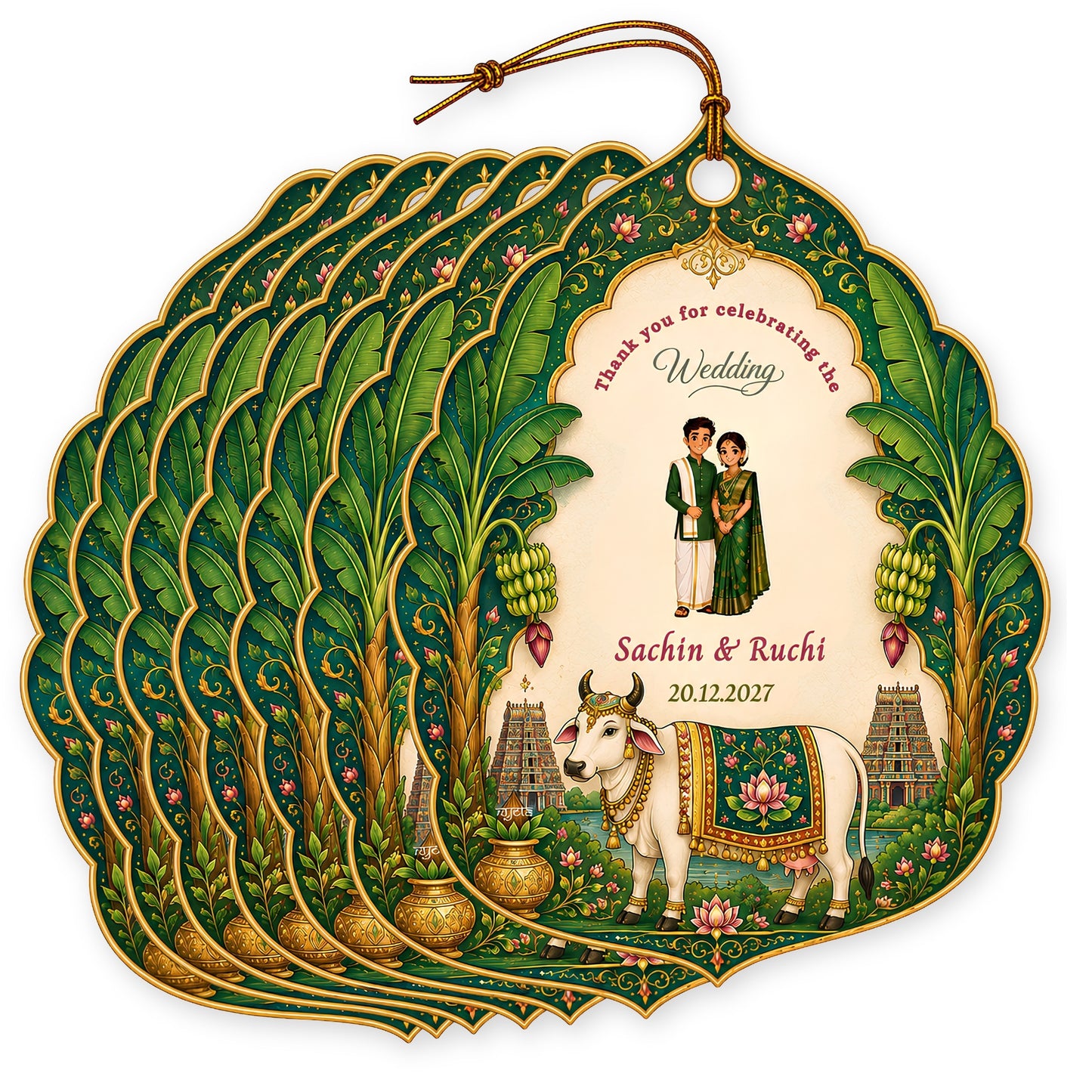NYOTA Personalised South Indian Heritage Wedding Gift Tags
