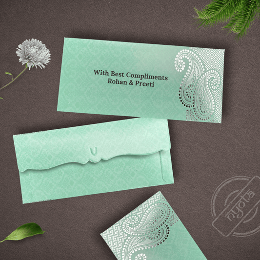 Sage Green Elegant Shagun Envelope
