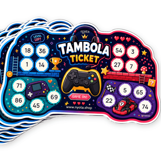 Gaming Tambola Tickets – Premium Video Game Theme Housie Game Cards for Gamer Birthday Party, Kids Celebration, Esports Event & Family Fun