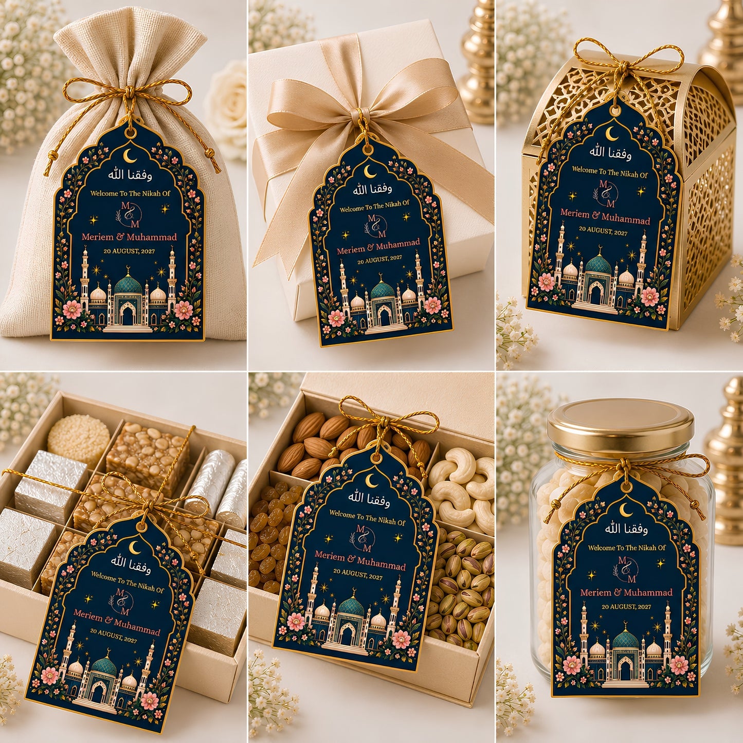 NYOTA Personalised Islamic Nikah Wedding Gift Tags