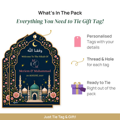 NYOTA Personalised Islamic Nikah Wedding Gift Tags