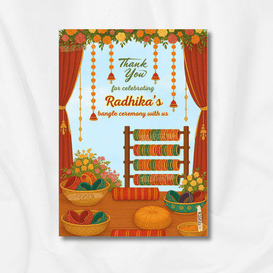 Bangle Ceremony return favour card