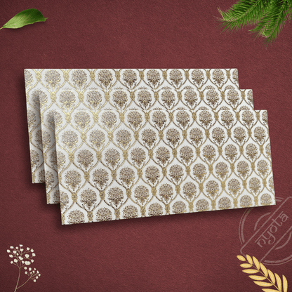 Ethnic Creamy Gold Foil Shagun Envelope