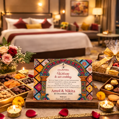 Royal Mandap Theme Thank You Card for Wedding Guests