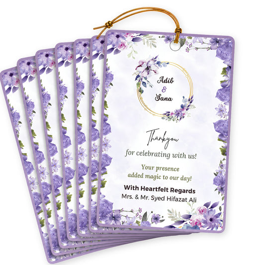 Elegant Purple Wedding Thank You Gift Tag
