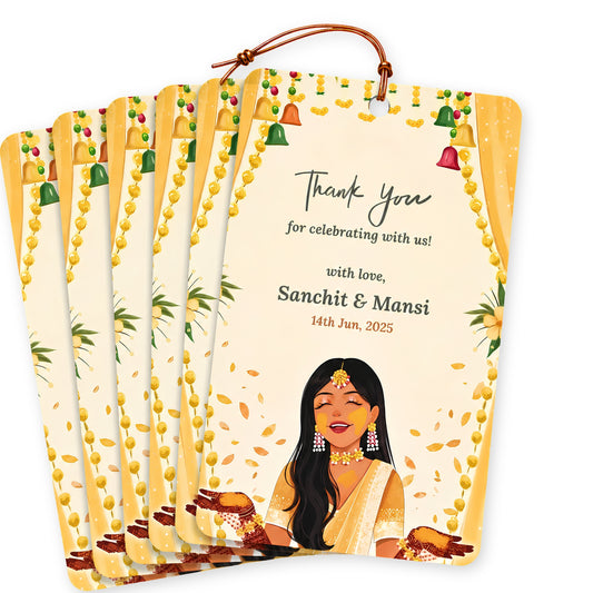 Bridal Haldi Thank You Gift Tag