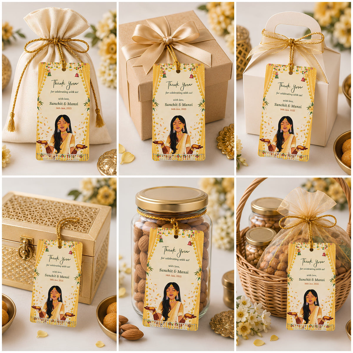 Bridal Haldi Thank You Gift Tag