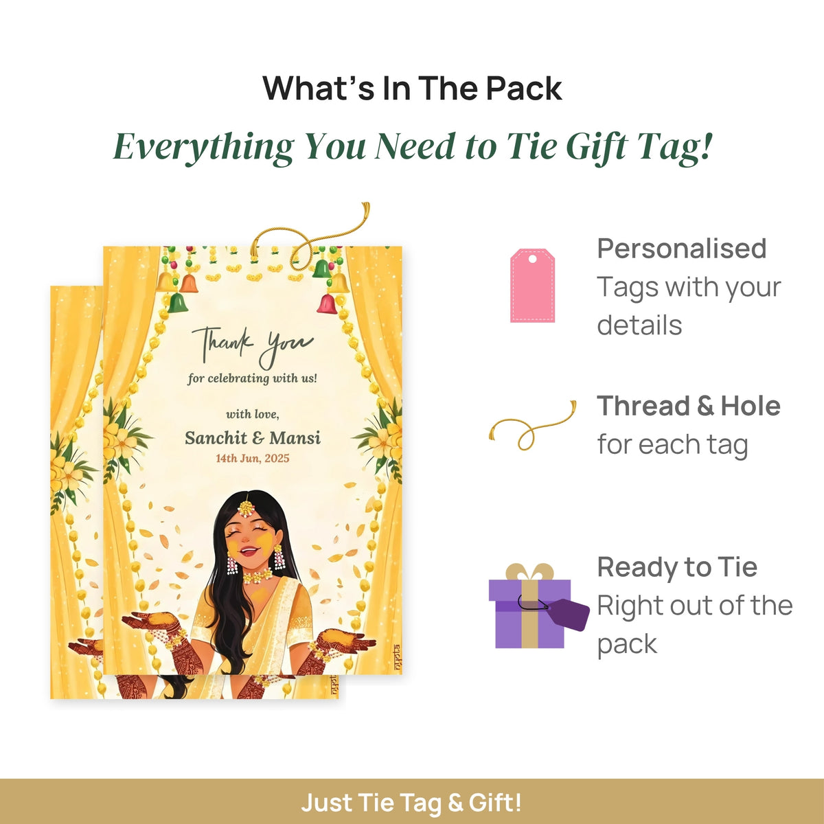 Bridal Haldi Thank You Gift Tag