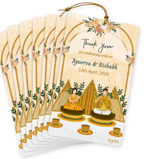 Elegant Haldi Thank You Gift Tag