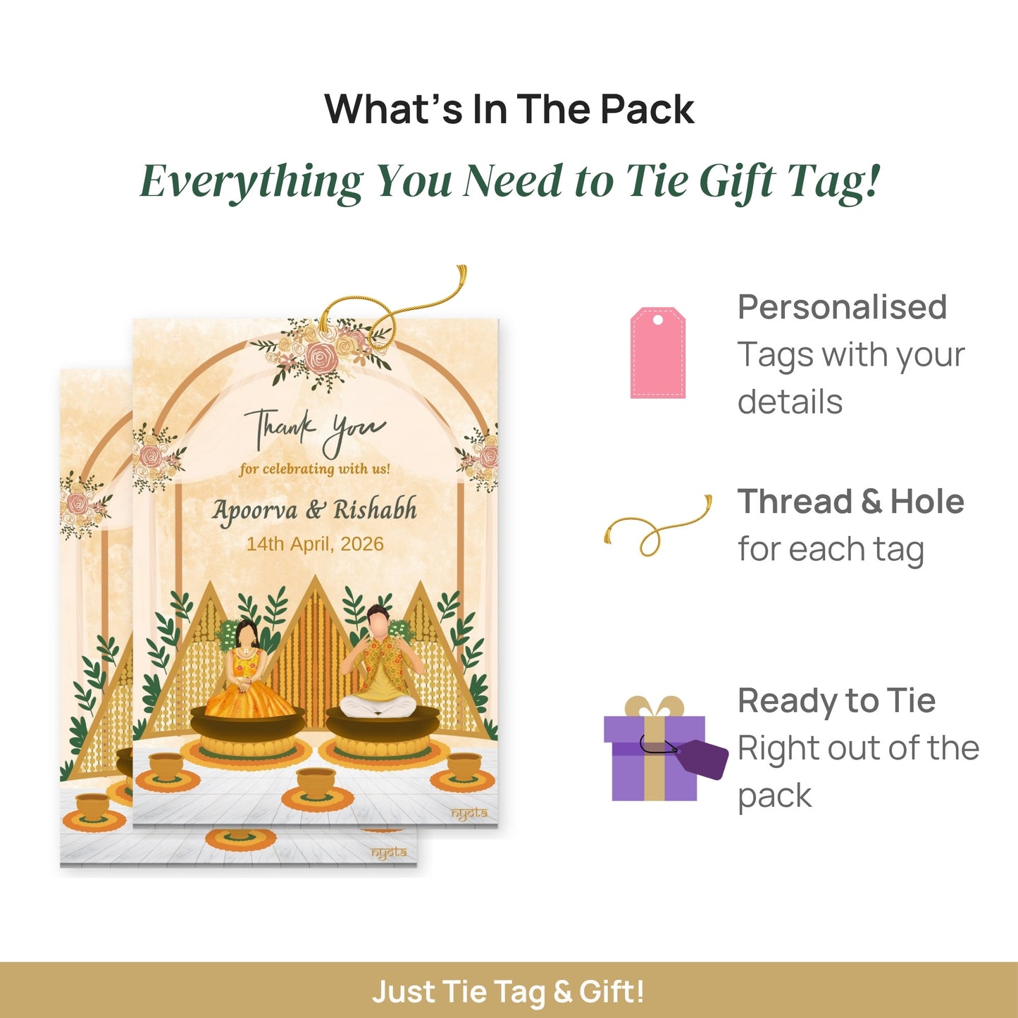 Elegant Haldi Thank You Gift Tag