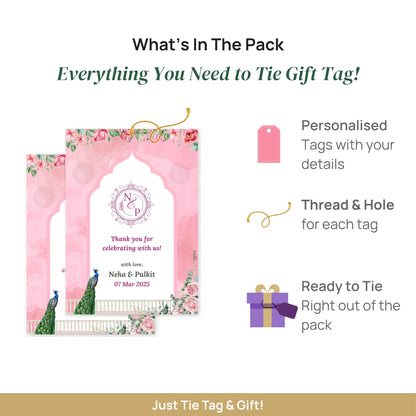 Dreamy Pink Wedding Thank You Gift Tag