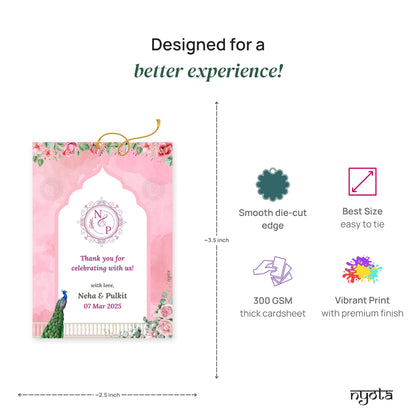 Dreamy Pink Wedding Thank You Gift Tag