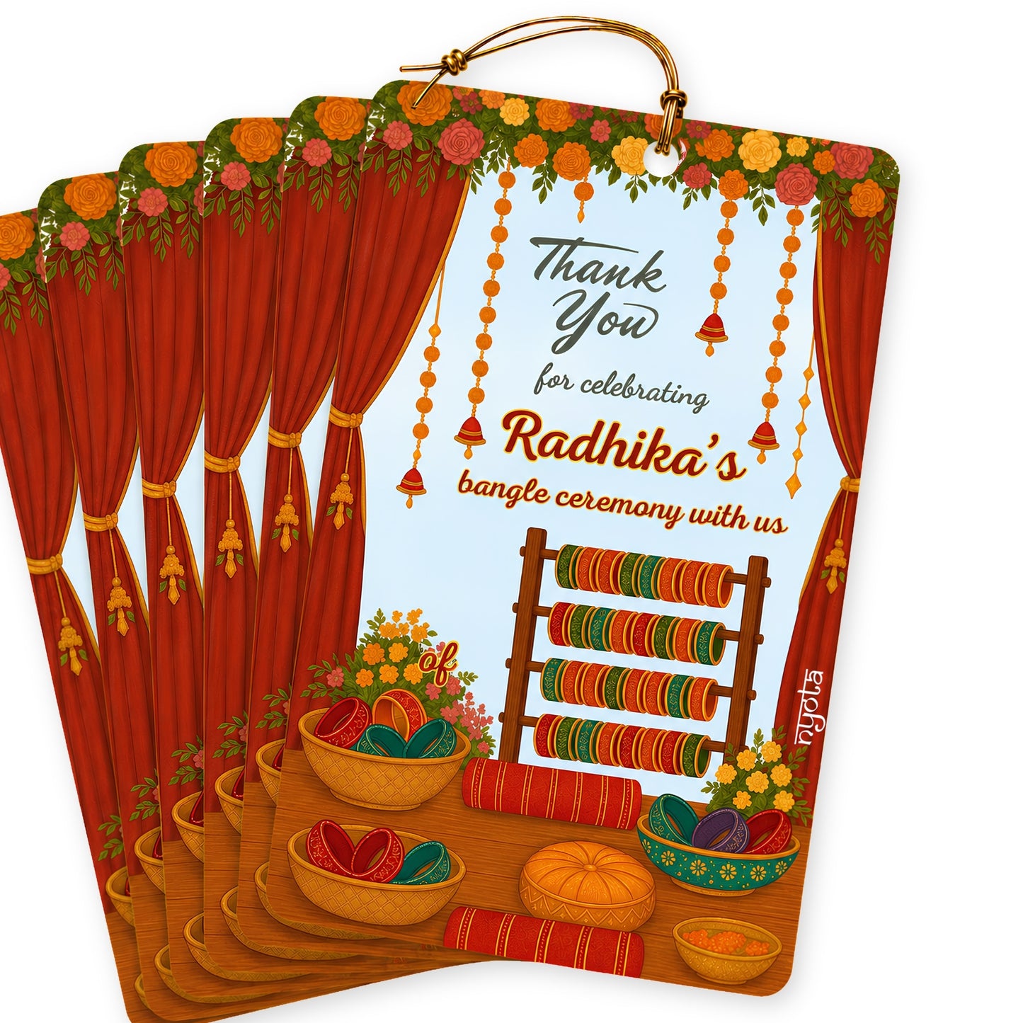 Bangle Ceremony return favour card