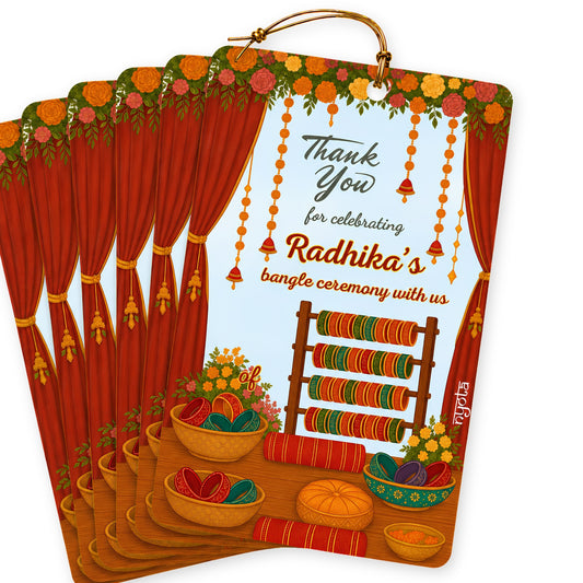 Bangle Ceremony return favour card