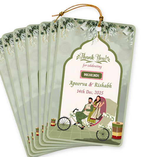 Mehendi Green Thank You Gift Tag