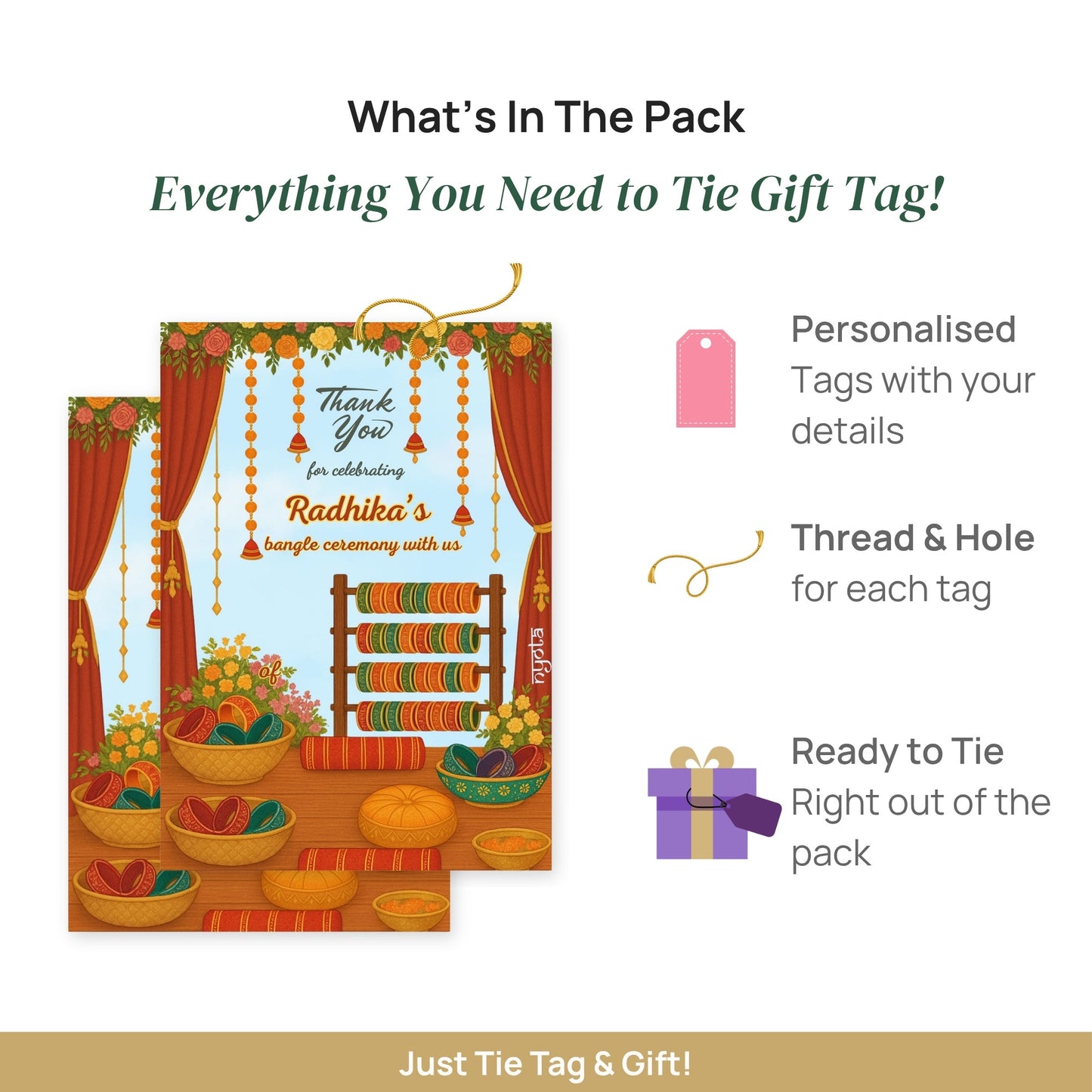 Bangle Ceremony return favour card