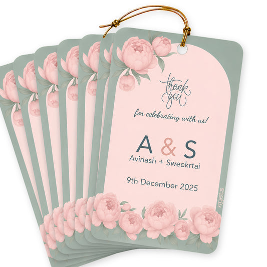 Pastel Pink Green Thank You Gift Tag