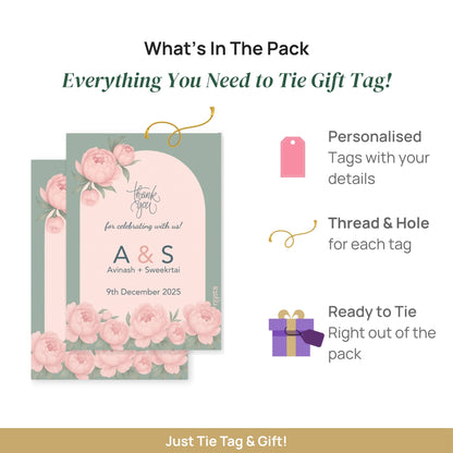 Pastel Pink Green Thank You Gift Tag