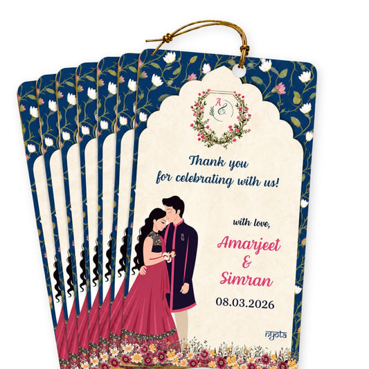 Printed Indian Wedding Royal Thank You Tag