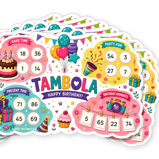 Happy Birthday Tambola Tickets – Premium Birthday Theme Housie Game Cards for Kids Birthday, Adults Birthday, Return Gifts & Party Games