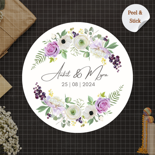 Elegant Orchid Garden Wedding Sticker