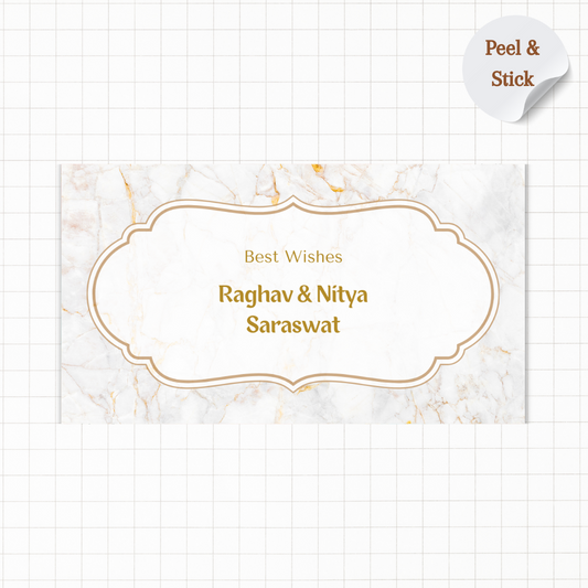 Golden Marble Theme Personalised Gift Sticker