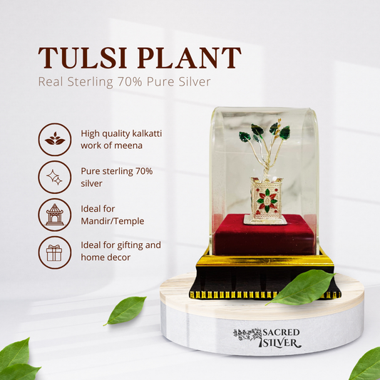Tulsi Real Silver Tree for Gifting